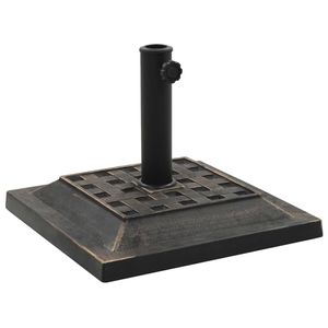 Base per Ombrellone in Poliresina Bronzata da 26,5 Libbre con Intarsi Decorativi per Ombrelloni e Basi da Patio - Product Image 1