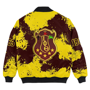 ZESHAN ZAFAR PRODUCTS Iota Phi Theta 1963 Premium Windproof Breathable 100% Polyester Winter Varsity Bomber Jacket for <b>Men</b> - Product Image 2