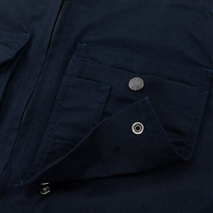 Salopette de travail robuste bleu marine avec bretelles réglables, multi-poches, imperméable - Product Image 6