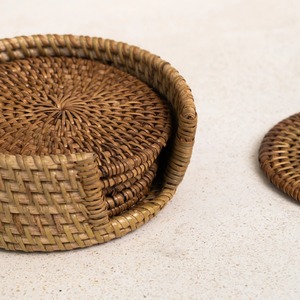Lightweight Stackable Rattan Coaster Perfect For Easy Storage And Transportation Between Indoor And Outdoor Dining Spaces - Product Image 3