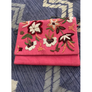 Bolso de Mano Artesanal de Lujo Indio, Multicolor, Forma de Baguette, Duradero, Estilo Étnico, Hecho a Mano, con Cristales, Accesorios de Moda, para Uso Diario - Product Image 1