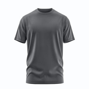 T-shirt décontracté pour homme en coton noir à manches courtes, col rond, coupe classique, couleur unie, tricot jersey, style uni teint - Product Image 4