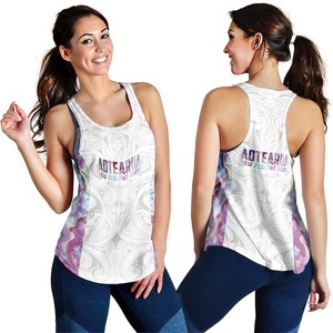 Débardeur pour femmes Aotearoa Nouvelle-Zélande, col rond, respirant, en polyester tricoté, imprimé numérique floral, logo frontal, style décontracté - Product Image 1