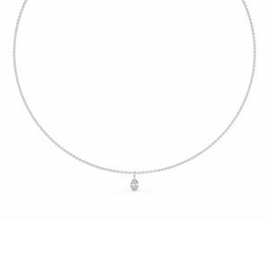สร้อยคอเพชรทรงหยดน้ำเจียระไนแบบมินิมอล ประดับเพชรแล็บโกรว์ 18 นิ้ว - Product Image 4