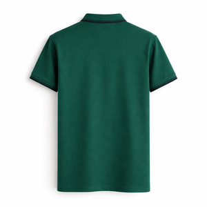 Camiseta de Manga Corta para Hombre, Tejida, de Color Sólido, Cuello con Botones, Informal, de Alta Calidad, 100% Algodón, Nueva en Oferta - Product Image 3
