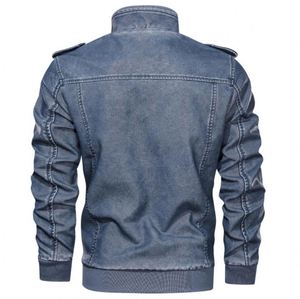 Fashion Motorcycle <b>Jacket</b> <b>Smart</b> Casual PU Zipper Stand Collar Windproof Warm Winter Clothing New <b>Men's</b> - Product Image 2