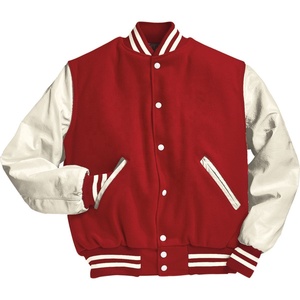 Hot Selling Men's Varsity <b>Jacket</b> for Adults Youth Wool Letterman with Stand Collar <b>Leather</b> Sleeves Multiple Colors Available - Product Image 1