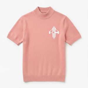 Nuevo Suéter de Punto Rosa Sólido con Logotipo Blanco para Hombre, Corte Regular, Sin Cierre, Manga Corta, Sin Estampado, RIVIAN ATLANTIC - Product Image 2