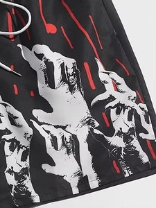 Shorts de sport décontractés d'été pour hommes et jeunes, avec logo personnalisé imprimé, en polyester/nylon, tricotés, imperméables, respirants et écologiques - Product Image 5