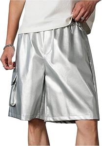 Shorts en cuir véritable pour hommes, personnalisés avec des poches latérales, en cuir de vachette - Product Image 3