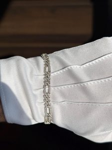 Pulsera de eslabones cubanos de moissanita chapada en rodio estilo Hip Hop, plateada y con incrustaciones de circonitas, para uso unisex en bodas y moda diaria. - Product Image 3
