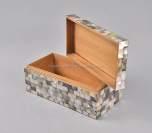High Quality Handmade Eco-Friendly Modern Square Indian Luxury Wood Inlay Jewelry Box Natural Color Women Low Price <b>CRAFT</b> - Product Image 5