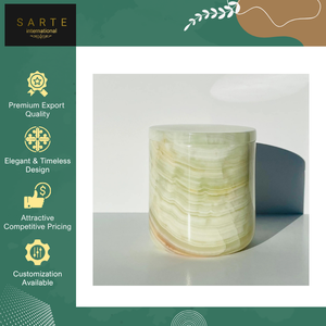 Best Aromatherapy Jar Customizable Scented Handmade High Quality Natural Onyx Alabaster Marble Christmas Candle Holder Lid - Product Image 4