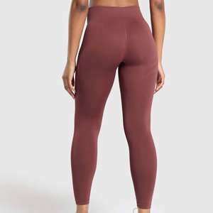 Leggings de Yoga con Cintura Elástica, Personalizables, de Cintura Media, Casuales, Transpirables, de Secado Rápido, de Algodón y Fibra de Bambú, Pantalones de Yoga para Mujer, OEM - Product Image 3