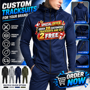 Fabricante de Conjuntos Deportivos Personalizados al por Mayor para Hombre, Conjuntos de Sudadera con Capucha y Pantalones Deportivos de Marca Privada, Bordado de Logotipo Personalizado, MOQ - Product Image 1