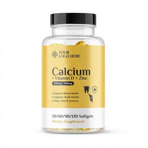 Formule de capsules molles Nutricore Calcium + Vitamine D3 de qualité supérieure naturelle, complément alimentaire pour adultes, réduit les douleurs articulaires - Product Image 1