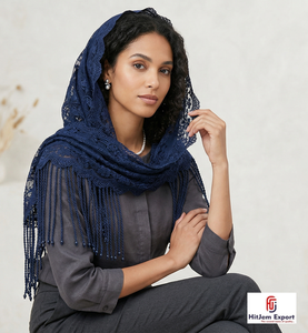 Pañuelo Cuadrado Personalizado con Borlas, Tela Ligera y Suave, Pañuelo de Moda para Mujer, Pareo de Playa, Fabricante OEM - Product Image 4