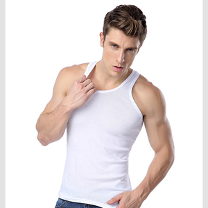 Sports Cotton Breathable Solid Cheap High Quality Solid Color OEM Logo Custom Gym Outside Tank Top <b>Men's</b> <b>Vest</b> Wholesale - Product Image 2