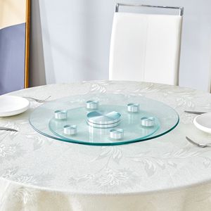 Decoración y accesorio de mesa de vidrio giratorio de doble capa, vidrio superior de 20 pulgadas e inferior de 15 pulgadas, recuperación conveniente - Product Image 3
