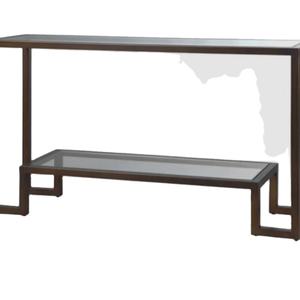 Muebles de lujo modernos de primera calidad, sala de estar, pasillo, vidrio, patas de hierro negras, mesa de consola en marco de hierro negro con tapa de mármol - Product Image 1