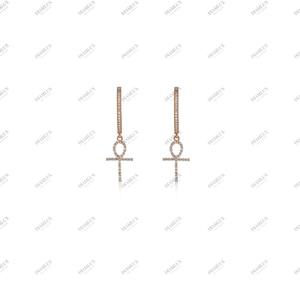 Pendientes de Oro Rosa con Diamante Solitario, Joyería de Lujo para Mujer, Chapados en Rodio, para Boda, Aniversario, Fiesta, Mejor Precio - Product Image 4
