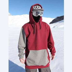 Custom Wholesale Unisex Ski Hoodie Winter <b>Thermal</b> <b>Fleece</b> Pullover Windproof Outdoor Snowboard Patchwork Contrast Hoodies Men - Product Image 5