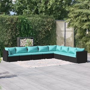 Grande Set Lounge Modulare da Giardino in Rattan PE Nero, Arredamento Modulare Premium per Esterni - Product Image 1