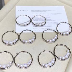 Boucle d'oreille en argent pur style étoile avec perle naturelle, option couleur or et argent, 10-11 micro défauts, boîte cadeau incluse - Product Image 1