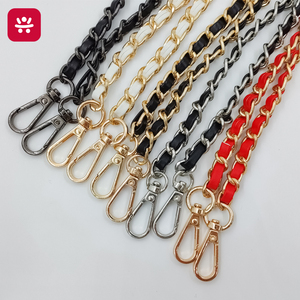 Correa de hombro <span class=keywords><strong>DIY</strong></span> para bolso de mujer, accesorios de cadena metálica para bolso cruzado con correa de cadena de hierro y cuero PU, en stock. - Product Image 1