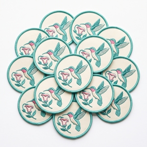 Patch brodé Heron rond, Badges Grue des marais, Applique Oiseau aquatique bleu pour vestes et casquettes, Vente en gros - Product Image 5