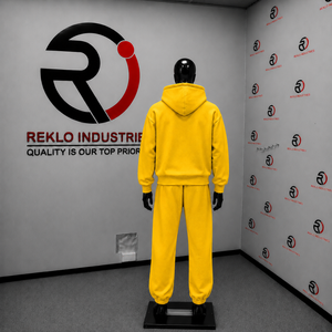 Conjunto Deportivo Personalizado Amarillo para Hombre, Sudadera con Capucha Oversize y Pantalones Jogger, Estampado Gráfico, Ropa Deportiva Urbana, Venta al Por Mayor OEM - Product Image 4