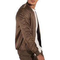 Vestes bomber en satin pour hommes, vente chaude, hiver, logo personnalisé, col montant, couleur personnalisée sur le devant, haute qualité
