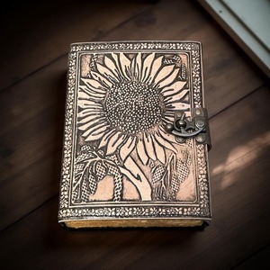 Sunflower Leather Journal Personalised Leather Notebook - Product Image 1