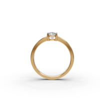 Bague de Fiançailles et de Promesse en Or Massif 14 carats Plaqué Rhodium avec Diamant Solitaire Classique de 0,50 Carat de Coupe Brillante Cultivé en Laboratoire Certifié IGI