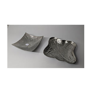 Bandeja de Metal con Forma de Hoja de Aluminio Color Plata, Plato para Frutas, Bandeja para Servir para Bodas, Fiestas, Hogar, Hotel y Eventos - Product Image 6