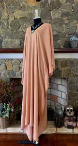 Robe caftan en rayonne teinte à la main, taille plus, col en V, robe maxi, coupe décontractée, style bohème, vêtements pour femmes - Product Image 2