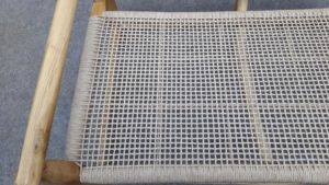 Muebles Modernos para Exteriores, Banco de Teca con Diseño de Ramas y Tejido de Ratán Sintético, Muebles de Patio para 2 Personas - Product Image 4