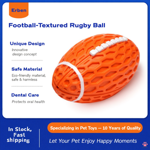 Juguete Masticable para Cachorros en Forma de Balón de Fútbol de Goma Natural con Sonido, Pelota Interactiva para Entrenamiento y Juego de Buscar, para Razas Pequeñas y Grandes - Product Image 2