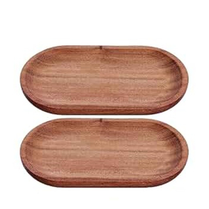 Bandeja ovalada vintage de madera natural, plato de madera artesanal para charcutería, desayuno y decoración de mesa de café en el hogar. - Product Image 3