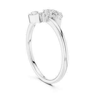 Anillo de compromiso con motivo de hoja, joyería inspirada en la naturaleza, anillo para fiesta de cóctel, anillo de boda con diamante de moissanita redondo, anillo para mujer - Product Image 3