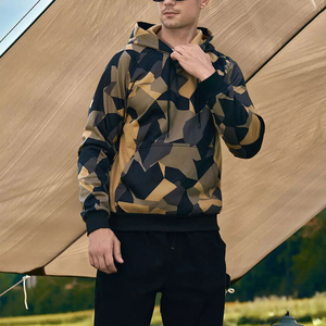 Sudadera con Capucha de Forro Polar Azul Camuflaje para Invierno, 100% Algodón, Transpirable, Ecológica, Gruesa, para Hombre - Product Image 3