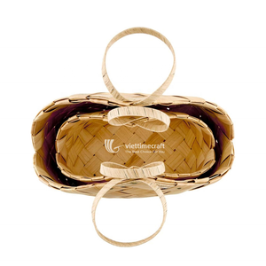 Paniers de rangement en bambou tressé avec poignées - Petites et grandes tailles pour l'organisation de la maison - Vente en gros - Product Image 2