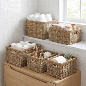 High Quality Wholesale Natural Seagrass <b>Basket</b> Home Organization Woven Seagrass Storage <b>Basket</b> Made in Vietnam - Product Image 2