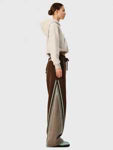 Ensemble de survêtement 2 pièces pour femme, sweat à capuche court et pantalon de survêtement, marron uni, décontracté, respirant, été, coupe classique - Product Image 2