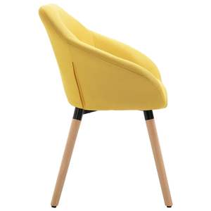 Ensemble de 6 chaises de salle à manger jaunes en polyester avec pieds en bois massif - Product Image 5