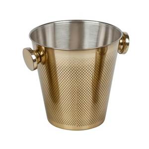 Seau à glace rond en métal doré White Royals avec couvercle et poignées, refroidisseur de boissons pour bar et table de fête à domicile - Product Image 4