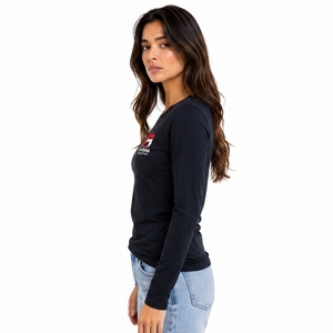 Camiseta Clásica de Manga Larga para Mujer, Superventas, Suave y Transpirable, Ropa para Uso Diario con Marca Personalizada, Directo de Fábrica - Product Image 2