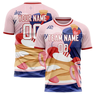 Camiseta de Fútbol Unisex Personalizada con Estampado Completo, Cuello Redondo, Manga Corta, Nombres y Números de Equipo Personalizados, Absorbe la Humedad, Transpirable, 100% - Product Image 1
