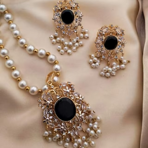 Collier long indien personnalisé avec zircon, idéal pour mariages, fiançailles, l'Aïd et les fêtes – Parure de bijoux pour femmes – Vente chaude - Product Image 3