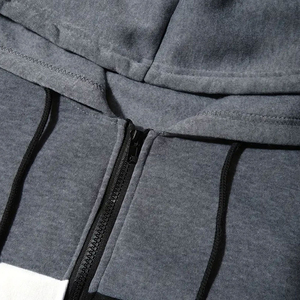 Sudadera con Capucha de Forro Polar Ligero de Invierno, de Alta Calidad, Tallas Grandes, Diseño Sólido Informal, de 2 Piezas con Cordón Ajustable y Logotipo Personalizado, Precio al por Mayor - Product Image 3